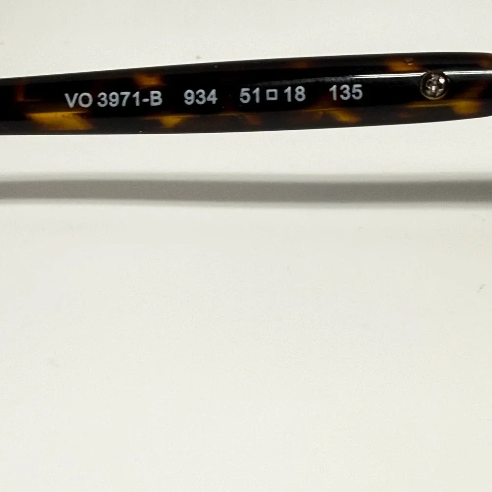 Vogue VO 3971-B 934 Dark Brown Tortoise Crystal Semi-Rimless Eyeglass Frames 51